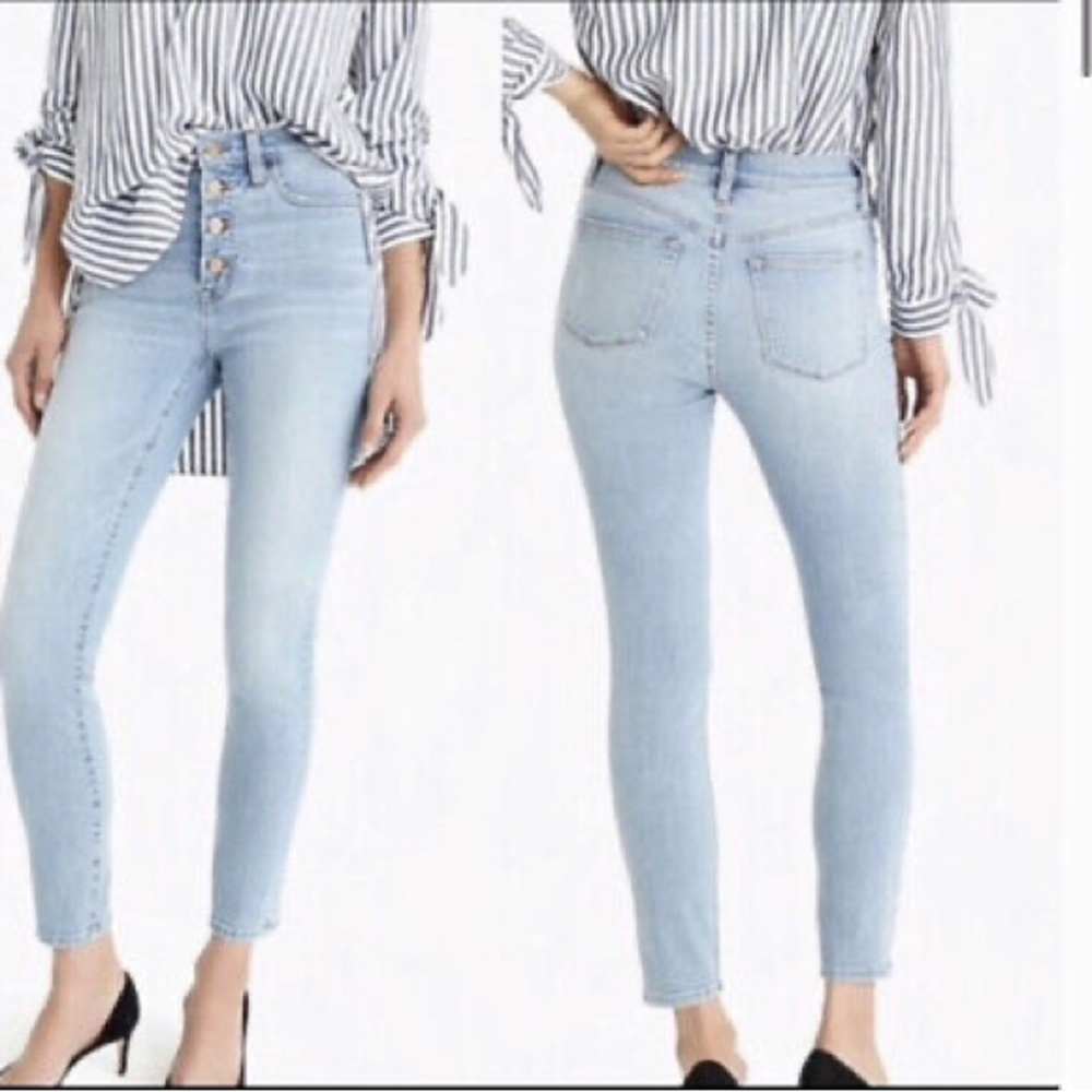 J Crew Toothpick Jean 9” Light Wash size 25 Button Fly